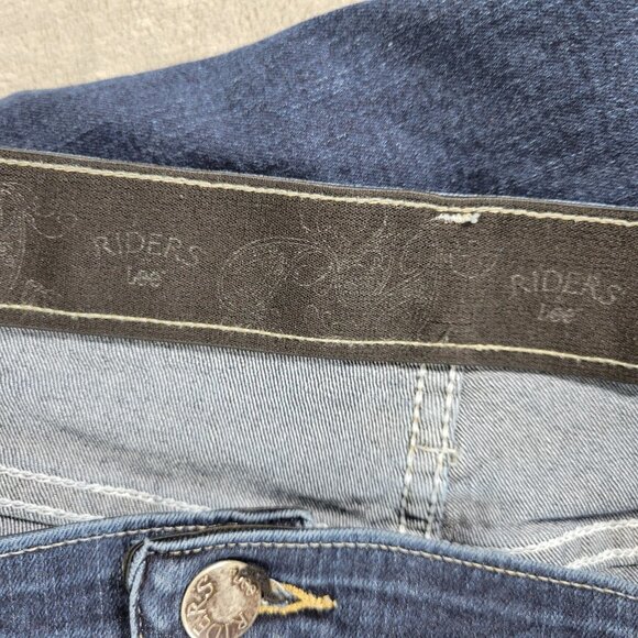 Riders by Lee Womens Jeans 24W Plus Straight Leg Dark Blue Denim Zip Fly SL34E - Picture 7 of 9